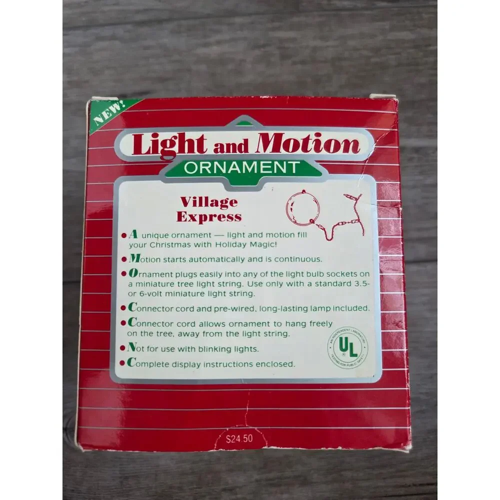 Hallmark Village Express Light and Motion Christmas Ornament Train WORKS Vintage